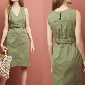 Anthropologie/Maeve Army Green Dress